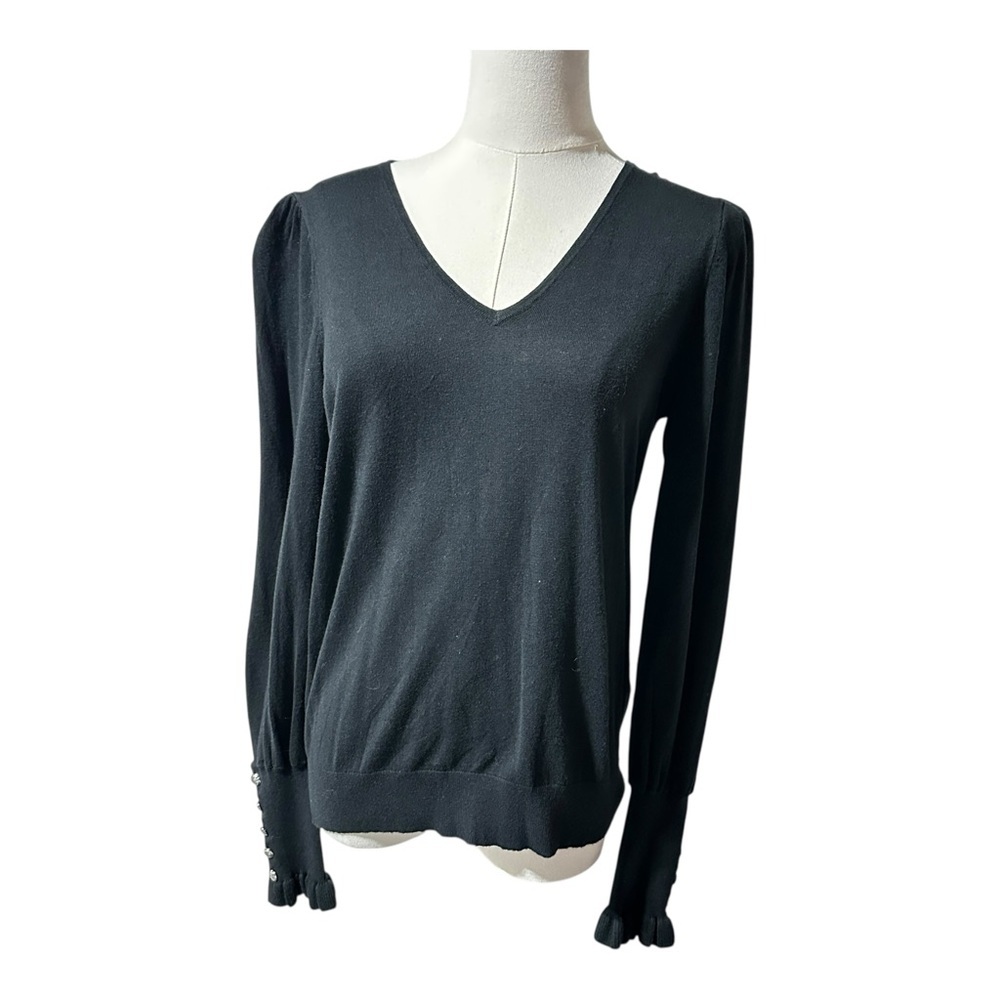 Lauren Ralph Lauren Black V-Neck Lightweight Sweater – Size M
